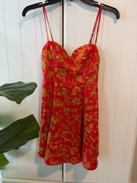 Urban Outfitters Dresses & Skirts - 112- Urban Outfitters Red and Gold Floral Mini Dress